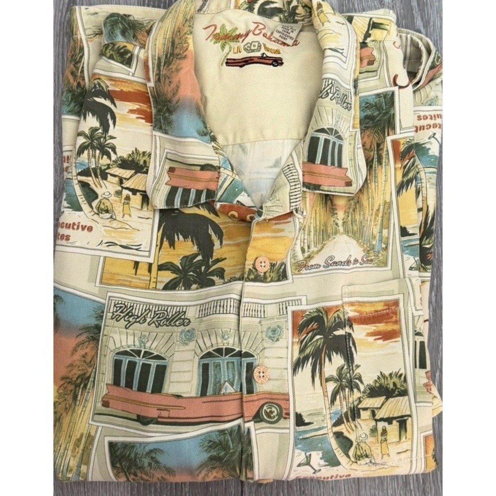 Tommy Bahama Button Up Short Sleeve Mens XXL Silk Las Vegas Casino Strip Camp - Picture 4 of 8